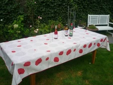 Provence Tablecloth 150x350 Cm Poppy Flowers From France Easy Care Non-Iron