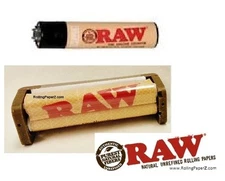 new 70mm RAW Hand Roller Rolling machine + a mini RAW Clipper Refillable Lighter