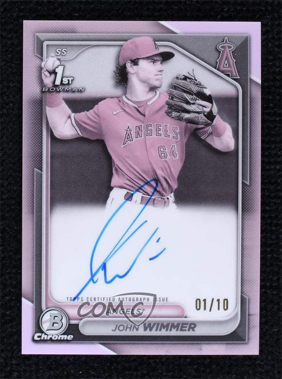 2024 Bowman Chrome Prospect Auto Pearl Refractor 1/10 John Wimmer #CPA-JW
