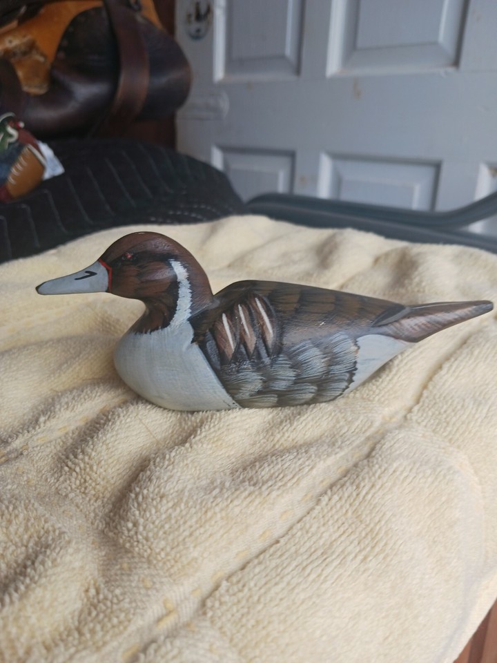 3 Miniature Carved Wood Duck Decoys eBay