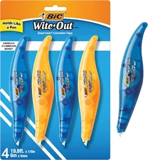 Wite-Out Brand Exact Liner Correction Tape, 19.8 Feet, 4-Count Pack of White Cor