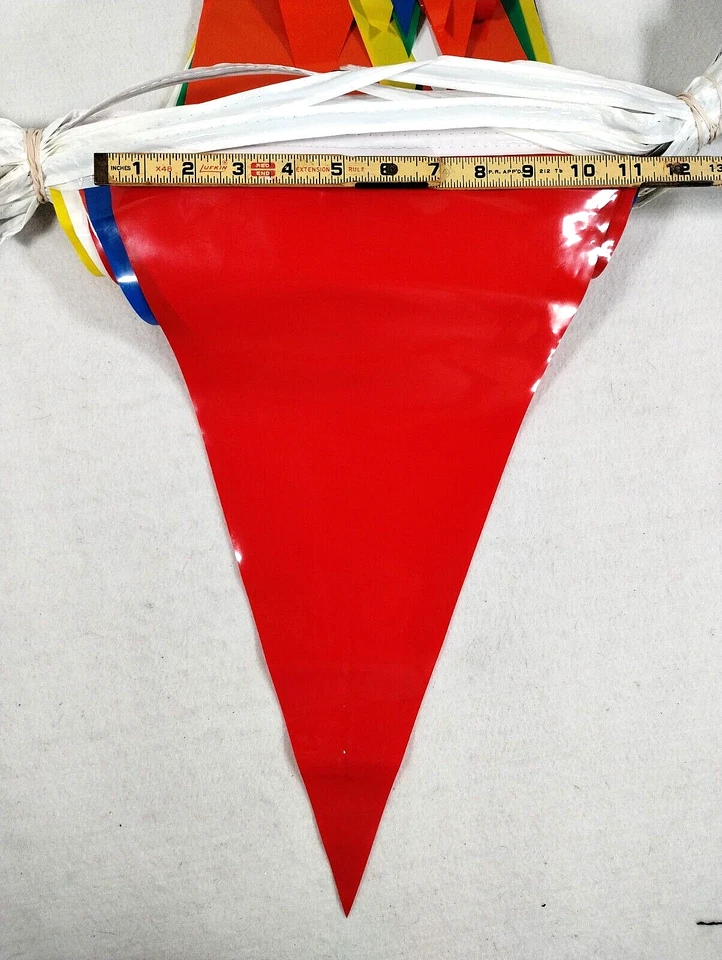 100 Feet Multi Color Pennant With 48 Triangles 18" x 11" Alternating 6 Colors - Image 3 of 4
