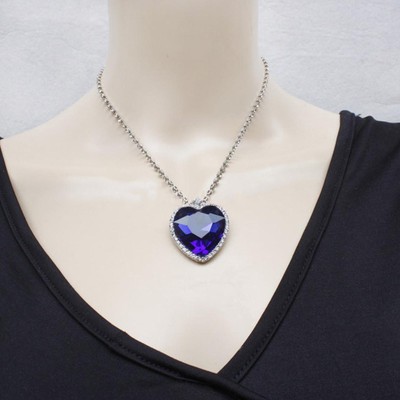 Graceful Blue Crystal Pendant Necklace Titanic Heart Of ...
