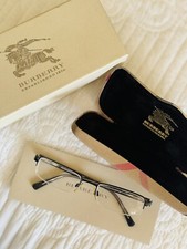 Burberry Brown Black Half Rim Rectangular Glasses Italy B1012 1001 50 19 135