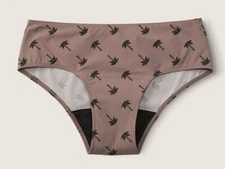 VS Pink cotton Period PANTY Hipster Small New Iced Coffee Palmn Trees