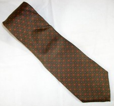 Olive Green Small Paisleys Check Silk Neck Tie 60" Long x 3.75" Wide E493