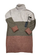 Rachel Zoe Knit Color Block Sweater Midi Dress Turtleneck Size XS NWT