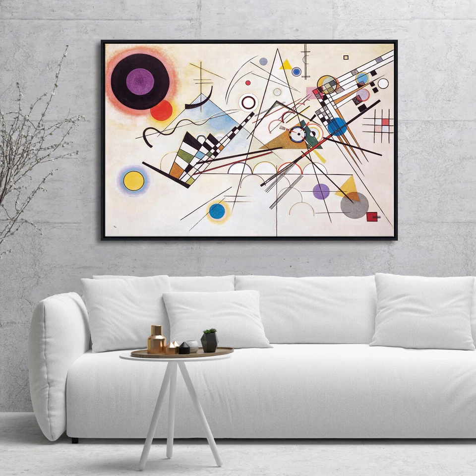 Large Framed Wassily Kandinsky Composition VIII Print of Famous Paintings Canvas - Image 4 of 4