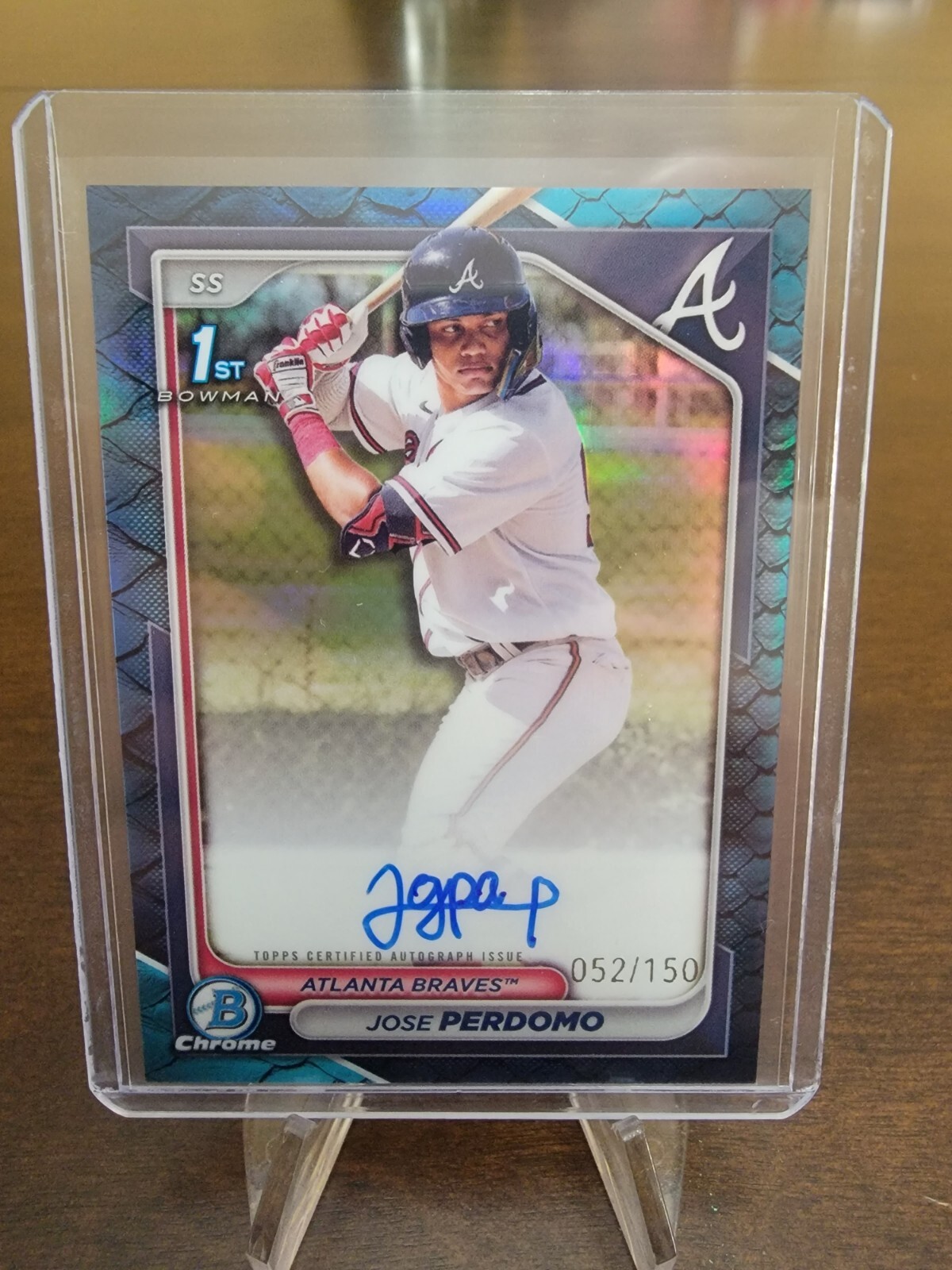 2024 Bowman Chrome 1st Jose Perdomo Auto Blue Reptilian /150