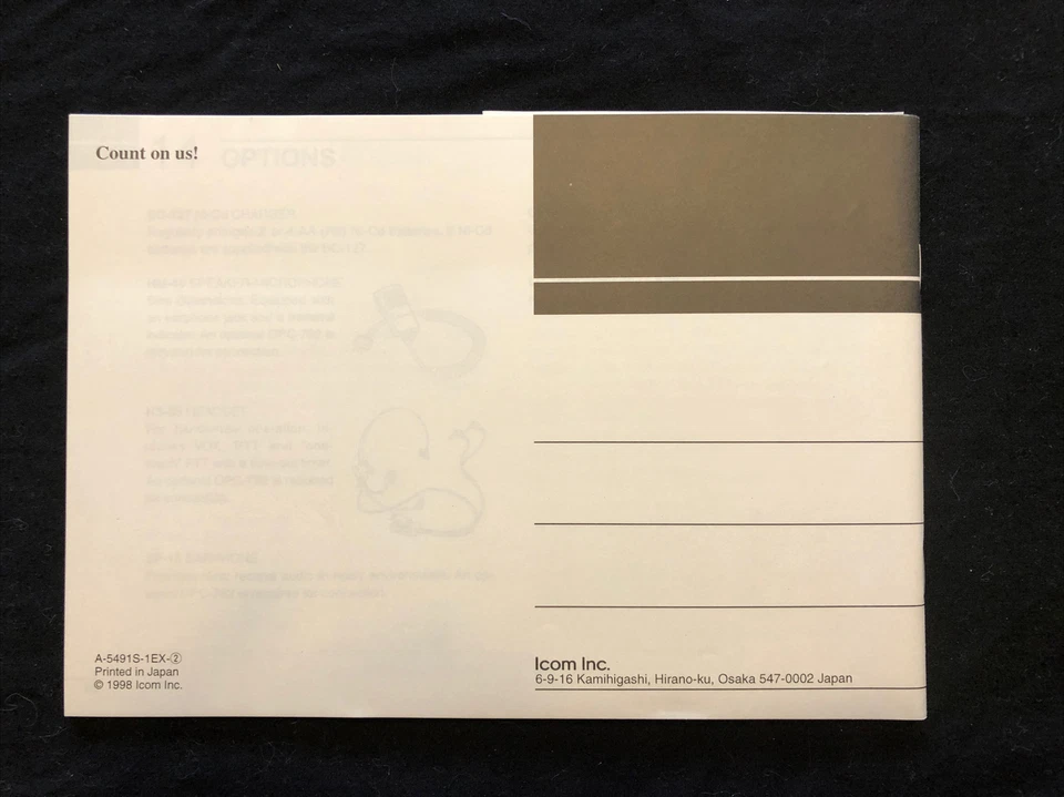 ICOM IC-Q7A IC-Q7E Dual Band FM Transceiver Original Instruction Manual - Image 2 of 4