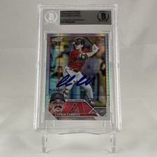 Corbin Carroll Signed 2023 Topps Chrome Prizm Refractor #95 Rookie RC Beckett