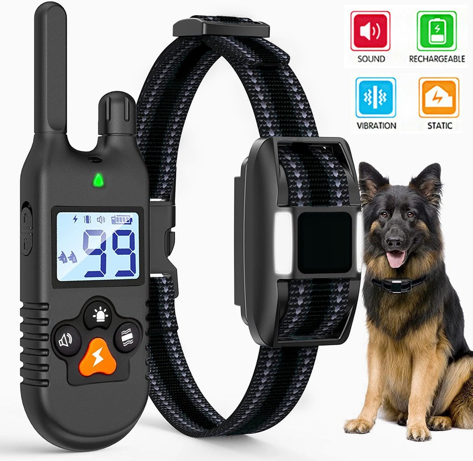 Erziehungshalsband Hund Hunde-Erziehungshalsband Mit 1000m Reichweite –  Inkl. Vibration, Ton & Sicherer Stromimpulse Fürs Training Anti Bell Gerät  Hunde