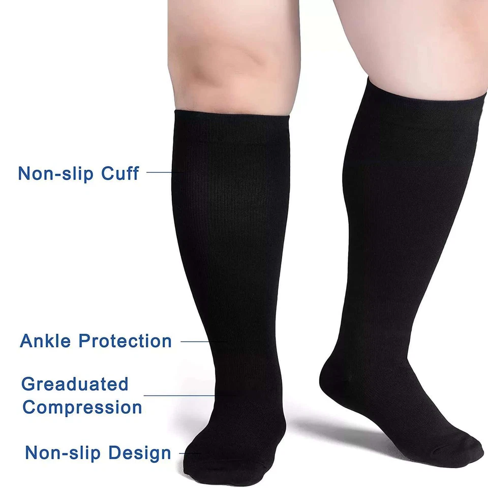Calcetines de compresión talla grande 20-30 mmHg para hombres mujeres medias médicas S-4XL NUEVOS Foto 3 de 4