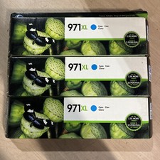 LOT OF 3 HP 971XL CYAN HIGH YIELD INK CARTRIDGE