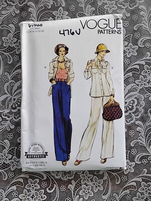 Vogue 1966 Misses' Jacket And Wide Leg Pants Sewing Pattern Size 18-26 Uncut
