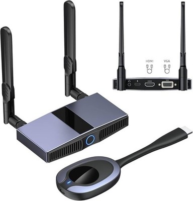 Wireless 1080p Transmitter and Receiver Kit Plug & Play Stable 2.4/5GHz HDMI VGA