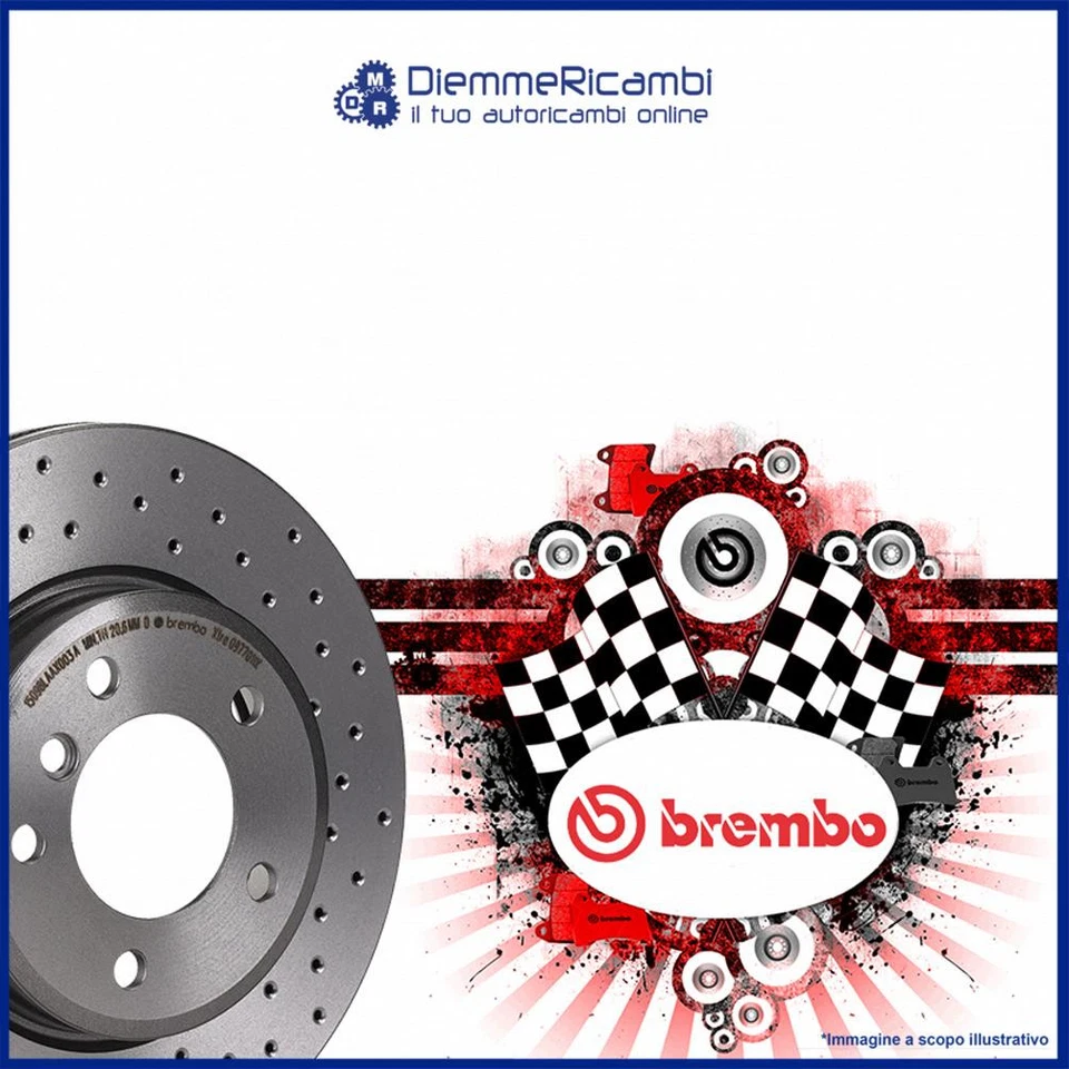KIT DISCHI FORATI + PASTIGLIE BREMBO POSTERIORI PER BMW SERIE E46 276MM - Imagen 3 de 4