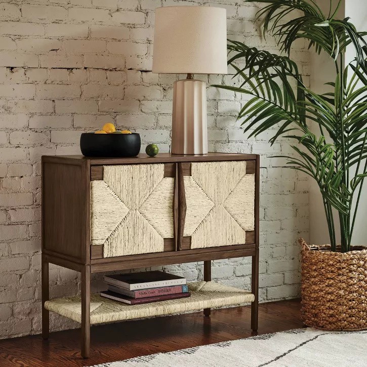 Withania 2 Door Cabinet - Threshold Vintage Woven Accent, Wood Composite