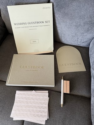 Zicoto Elegant Wedding Guestbook Set