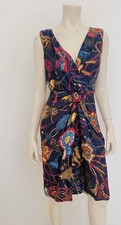 MOSCHINO Cheap & Chic Kleid Maritim Navy Blau Satinband Viskose Gr. IT 44 M