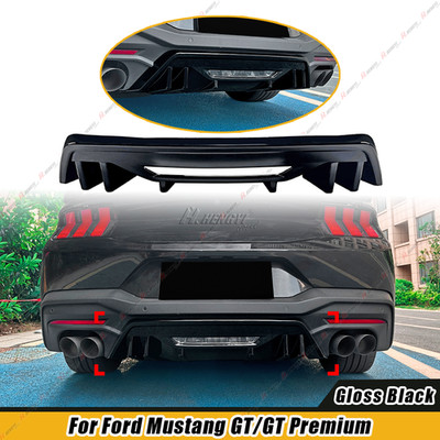 Gloss Black Aero Shark Fin Rear Bumper Diffuser For 2024-2025 Ford Mustang S650