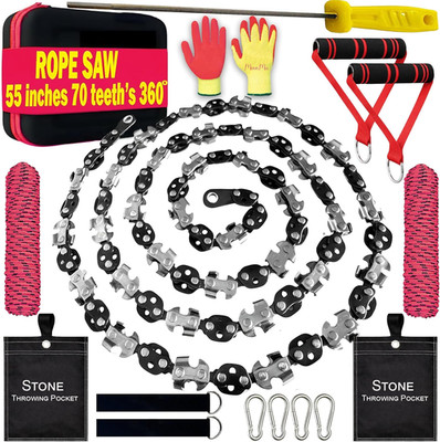 55 Inch High Limb Rope Saw   Dual Sided Pocket Chainsaw with 70 Sharp Teeth 360°