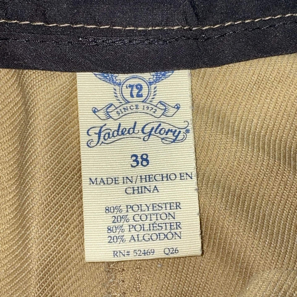 Shorts casuales de color caqui color canela para hombre de Faded Glory Talla 38 Bolsillos de malla Cómodos Foto 2 de 4