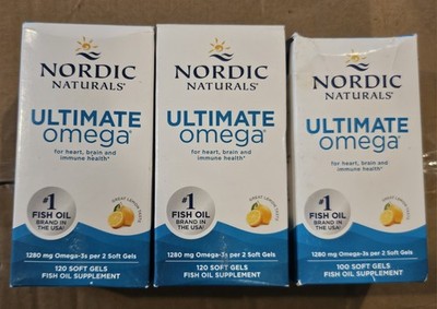 (3) Nordic Naturals Ultimate Omega Lemon 340 Total Softgels