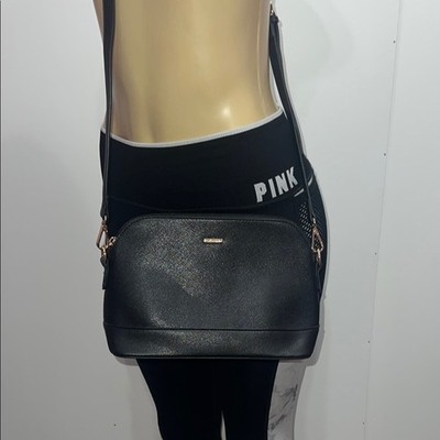 LOVEVOOK Black Crossbody Bag with Adjustable Strap and Textured Finish