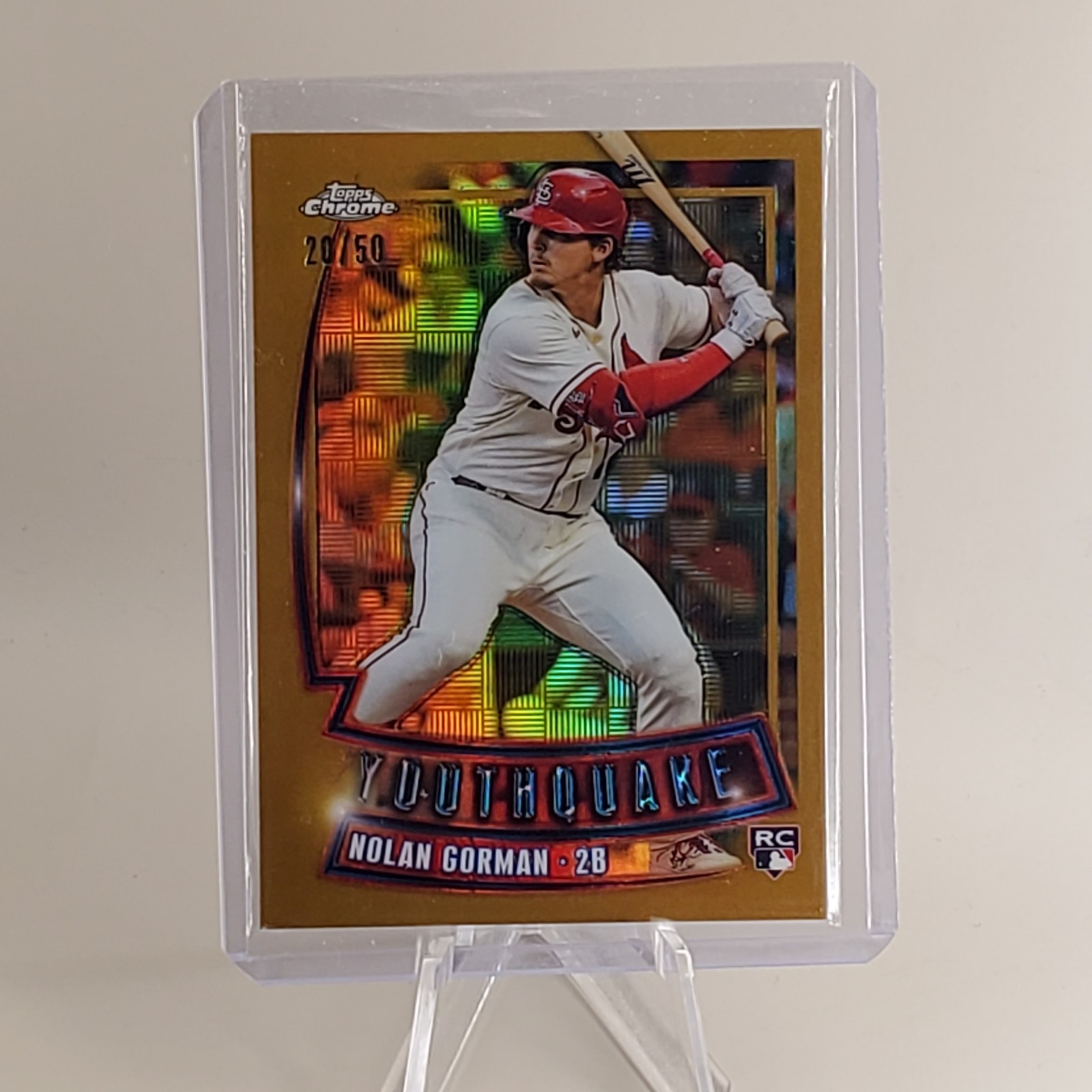 2023 Topps Chrome - Youthquake Gold Refractor #YQ-31 Nolan Gorman 20/50 (RC) STL