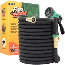 with 8 Function Nozzle, 150FT - Lightweight Expandable Garden Hose, No-Kink F...