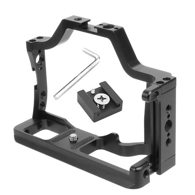 Black Camera Cage For Canon EOS M50 M5 SLRW/Cold Shoe Mount 1/4'' 3/8'' Hole