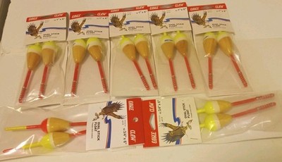 14 piece lot  Eagle Claw Balsa Spring Floats 1x6 & 3/4 x 6  Oval Bobbers 