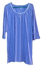 Nightgown Carol Hochman Soft Knit Blend Lavender Purple 3/4 Sleeves XL