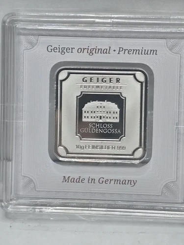 Geiger Original Premium Silver 10 Gram Bar – Factory Sealed Germany