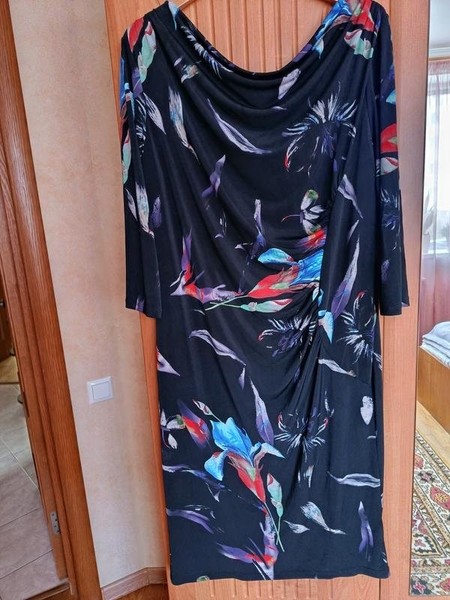 Women Monsoon Dress Black Polyester XL