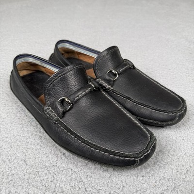 靴 JOHNSTON&MURPHY LOAFER HAND CRAFTED Johnston Murphy Loafers Men 8.5 Black Leather Bit J&M Flex Slip On