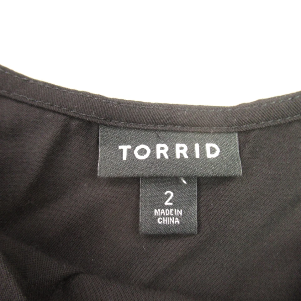 Camisa Torrid Para Mujer 2 Sin Mangas Negra Ligera Informal Camiseta sin Mangas Cuello en V Foto 4 de 4