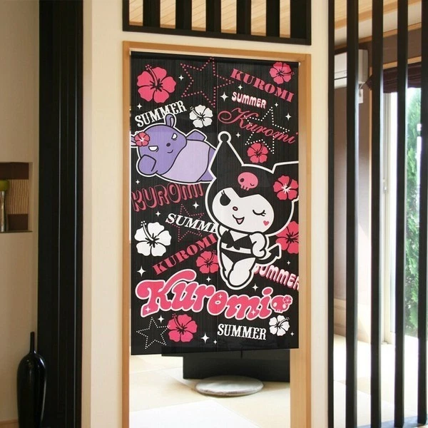HECHO en JAPÓN Sanrio Kuromi Kawaii Puerta Cortina Tapiz Decoración Habitación Púrpura Foto 2 de 4