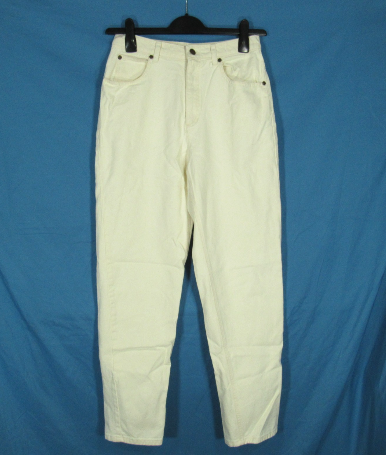 VTG LIZWEAR Liz Claiborne IVORY High-Rise TAPPERED LEG Denim Jeans Sz 10