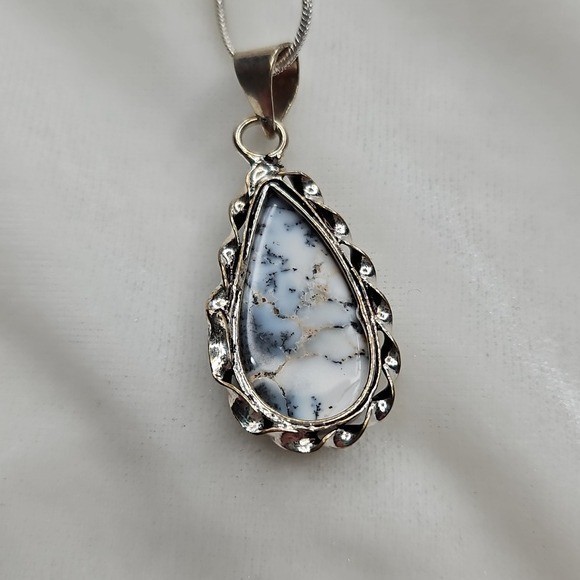 Dendrite Opal Teardrop Shape Natural Gemstone Pen… - image 5