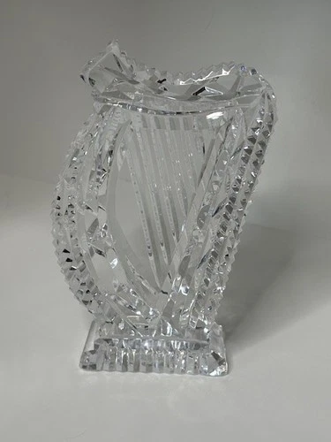 Vtg Waterford Crystal Irish Harp Musical Instrument Sculpture 5"