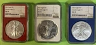 2021 $1 Type 1 American Silver Eagle. 3 PC Set NGC MS 70 Brown Label.
