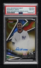 2022 Bowman's Best of Gold Lava Refractor /75 Roderick Arias PSA 8 Auto 1k54