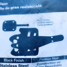 7.75in x 4in Heavy-Duty Black Stainless Steel Fence Gate Latch