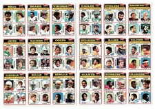 2 Uncut Sheets of 1981 Topps Football Complete Team Leaders Card Sub Set Payton