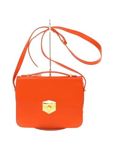 Alexander McQueen Shoulder Bag Medium Wicca Satchel Leather Orange 500163 Used