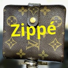 Used Compact Zip Fold Wallet Monogram Good Condition