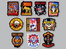 Classic Rock Band Vinyl Sticker Lot 10 Stickers guns hair metal n glam roses