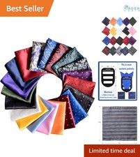 Men's Handkerchiefs Set 20 Assorted Colors Polka Paisley Formal Gift